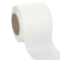 Artikel Kranzband Weiß Hochwertig 75mm x 25m - Dekoband für Floristik und Trauerfeiern, ideal zum Bedrucken