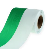 Artikel Kranzbänder Moiré grün-weiß 100mm 25m