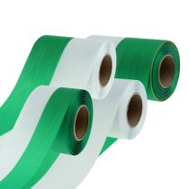 Artikel Kranzbänder Moiré grün-weiß vers. Breiten 25m