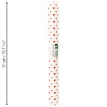 Artikel Krepppapier Rot-Weiss mit Herzmotiv 50×250cm für Floristik und Dekoration