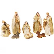 Artikel Krippenfiguren Set 8 Figuren Creme Gold Handbemalt 6-12,5cm