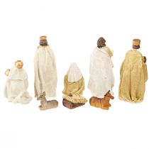 Artikel Krippenfiguren-Set 8-teilig Creme-Gold Handbemalt 6–12,5 cm