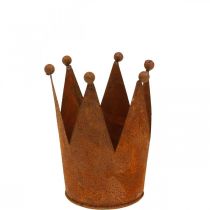 Krone aus Metall Rostdeko zum Bepflanzen Edelrost Ø10,5cm H13,5cm