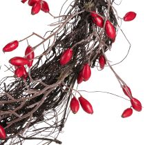 Artikel Künstlicher Hagebuttenkranz Rot Ø 50 cm für Herbst- und Wohnraumdekoration
