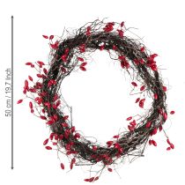 Artikel Künstlicher Hagebuttenkranz Rot Ø 50 cm für Herbst- und Wohnraumdekoration