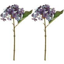 Artikel Künstliche Hortensienblüten Blau Lila 34 cm 2er Set
