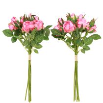 Artikel Künstliche Rosen Bund Pink 36 cm 12 Stück