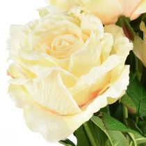 Artikel Künstliche Rosen Kunstblumenstrauß Rosen Creme Gelb Pick 54cm