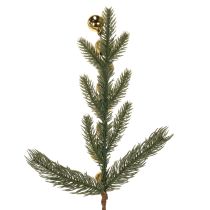 Artikel Künstlicher Tannenzweig mit goldfarbenen Mini-Christbaumkugeln, 46 cm, 2 Stück