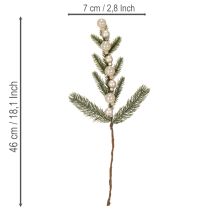 Artikel Künstlicher Tannenzweig mit weissen Mini-Christbaumkugeln, 46 cm, 2 Stück für Weihnachtsdekoration