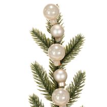 Artikel Künstlicher Tannenzweig mit weissen Mini-Christbaumkugeln, 46 cm, 2 Stück für Weihnachtsdekoration