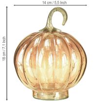 Artikel Kürbis-Deko aus Glas Ø14 cm H18 cm Orange für Tischdekoration Herbst und Weihnachten