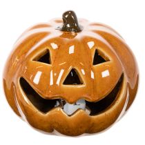 Artikel Keramikkürbis mit LED Beleuchtung 10cm Orange für Halloween