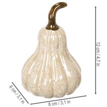 Artikel Deko Kürbis aus Keramik 12 cm in Cremebeige
