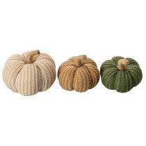 Artikel Gestrickte Deko-Kürbisse 10 cm und 8 cm 6er-Set Braun, Beige, Grün