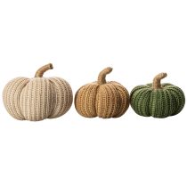 Artikel Gestrickte Deko-Kürbisse 10 cm und 8 cm 6er-Set Braun, Beige, Grün