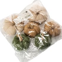 Artikel Gestrickte Deko-Kürbisse 10 cm und 8 cm 6er-Set Braun, Beige, Grün