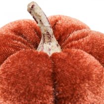 Artikel Deko-Kürbis-Stecker aus Textil und Holz, Ø 6,5 cm, Orange/Hellbraun/Dunkelbraun, 9 Stück