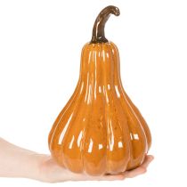 Artikel Kürbis aus Keramik, 26 cm, orange, herbstliche Innendekoration