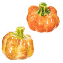 Artikel Deko-Kürbis aus Keramik 6cm 2-teilig in Orange und Grün