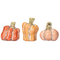 Artikel Kleine Keramik-Kürbisse 3er-Set, 5 cm, Orange, für Herbstdekoration