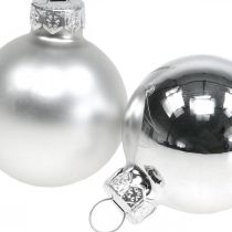 Weihnachtskugeln Glas Silber Kugel Matt/Glänzend Ø4cm 60St