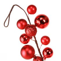 Artikel Kugelgirlande Rot 160 cm aus Kunststoff für Weihnachtsdekoration