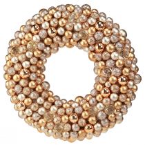 Artikel Kugelkranz Weihnachtskranz Gold Pearl Klar Ø33cm