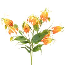 Artikel Künstliche Gloriosa-Blumen Orange mit Langen Stielen 80 cm 3 Stück