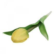 Kunstblume Tulpe Gelb Real Touch Frühlingsblume H21cm