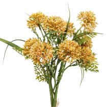Kunstblumen Gelb Allium Deko Zierlauch 34cm 3St im Bund
