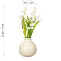 Artikel Kunstblumenstrauß Maiglöckchen in klassischer Vase ideal für Wohnraumdeko 20cm
