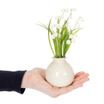 Artikel Künstlicher Maiglöckchenstrauss in weisser Keramikvase 20cm