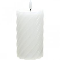 Artikel LED Kerze mit Timer Weiß Warmweiß Echtwachs Ø7,5cm H15cm