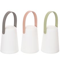 Artikel Tragbare LED-Lampe mit Henkel aus Kunststoff, 22 cm hoch, warmweisses Licht, Batteriebetrieb, 3er-Set