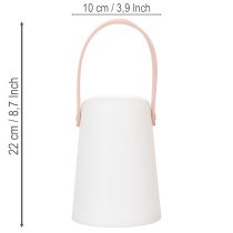 Artikel Tragbare LED-Lampe mit Henkel aus Kunststoff, 22 cm hoch, warmweisses Licht, Batteriebetrieb, 3er-Set