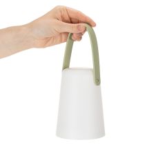 Artikel Tragbare LED-Lampe mit Henkel aus Kunststoff, 22 cm hoch, warmweisses Licht, Batteriebetrieb, 3er-Set