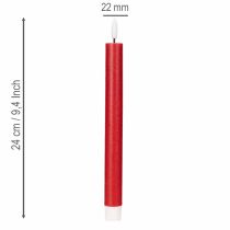 Artikel 2 rote LED-Spitzkerzen aus Echtwachs, 24 cm, warmweisses Licht, 2 Stück
