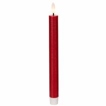 Artikel 2 rote LED-Spitzkerzen aus Echtwachs, 24 cm, warmweisses Licht, 2 Stück