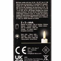 Artikel 2 rote LED-Spitzkerzen aus Echtwachs, 24 cm, warmweisses Licht, 2 Stück