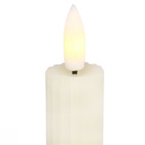 Artikel LED Stabkerzen mit Timer Rillenkerzen Creme 24,5cm 4St