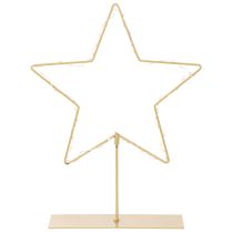 Artikel Stern aus Metall mit 50 LEDs in Gold, 33 cm, batteriebetrieben, für Innenbereich