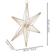 Artikel Deko LED-Stern aus Draht zum Aufhängen 32 cm Gold