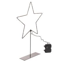 Artikel LED Stern aus Metall mit Batteriebetrieb und Standfuss 46cm schwarz