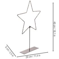 Artikel LED Stern aus Metall mit Batteriebetrieb und Standfuss 46cm schwarz