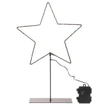 Artikel LED Stern aus Metall mit Batteriebetrieb und Standfuss 46cm schwarz