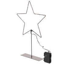 Artikel LED Stern aus Metall mit Batteriebetrieb und Standfuss 46cm schwarz