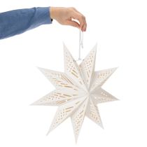 Artikel Weihnachtsstern LED aus Papier 38 cm Warmweiss für Innen