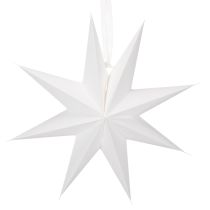 Artikel LED Stern zum Aufhängen aus Kunststoff mit Timer 38 cm warmweiss
