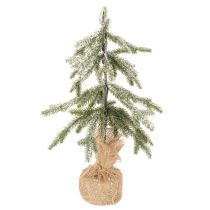 Artikel Künstlicher Tannenbaum mit LED 50 cm beschneit im Jutesack für Innen